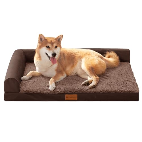 Orthopedic Medium Dog Bed Washable Pet Sofa Bed 30''X20''Brown (Brown / 30"L x 20"W x 3.5"Th)