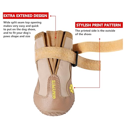 Dog Shoes for Hot Pavement (Size 4: 2.2''x2.6''(W*L) (Pack of 4))