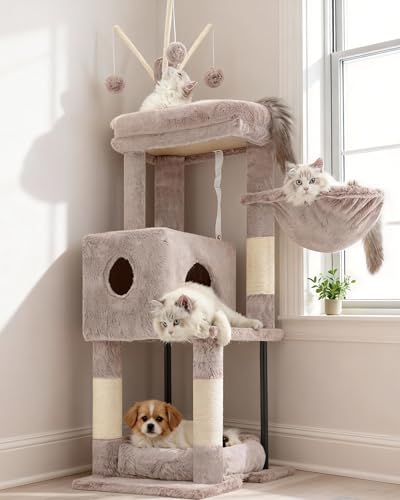 Cat Tree 45.3" Cat Tower for Indoor Cats with Large Perch HCT202SMU (45.3 inch / Muchroom)