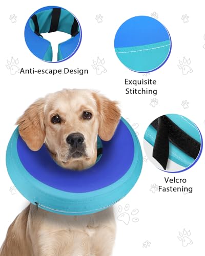 Inflatable Dog Cone (GreenBlue / L+(11"-14"))