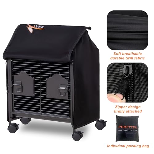 Small Black Blackout Bird Cage Cover (18.9"L x 15"W x 25.6"H)