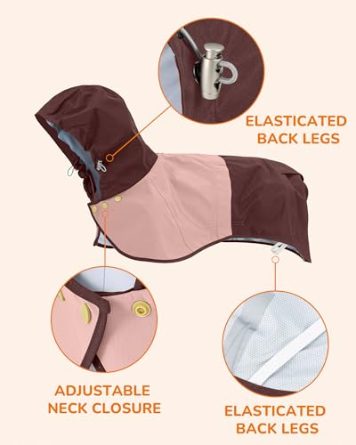 Waterproof Dog Raincoat with Hood (Large / Pink)