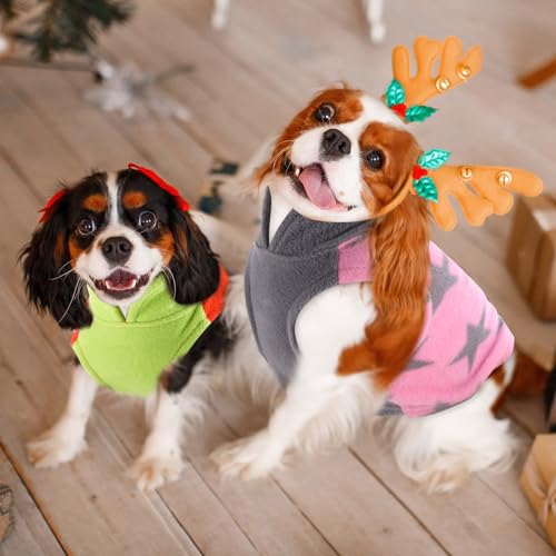 10 Pack 2X Large Dog Sweater Fleece Pet Dog Plaid Clothes Winter (2X-Large,15.4-19.8 lb / Bright)