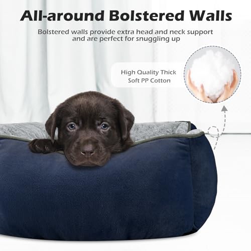 XX Large Dog Bed Rectangle Washable Orthopedic Soft Calming Sleeping Durable Pet Cuddler with Anti (XXL(42"x 30"x 10") / Navy)