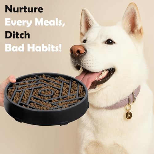 Slow Feeder Dog Bowls Large Medium Breed (Black)