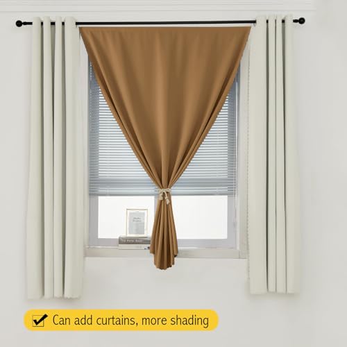 Self Adhesive Curtains (35"W x 71"L (Pack of 1) / Brown)