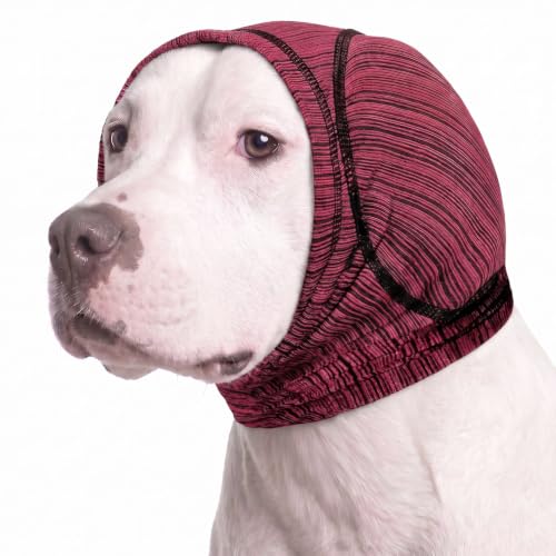 Padded Dog Calming Hoodie Ear Cover Quick (RoseRed / Large)