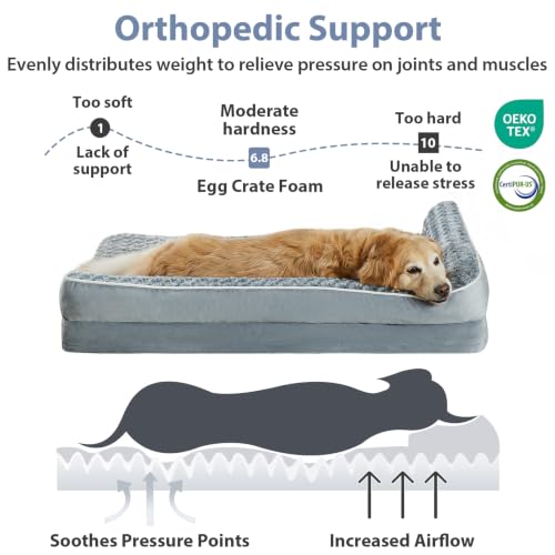 Orthopedic Washable Dog Bed (Gray / 30.0"l x 20.0"w x 6.5"th)
