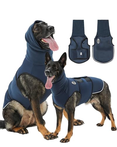 Dog Anxiety Vest with Hood (Medium / Dark Blue)