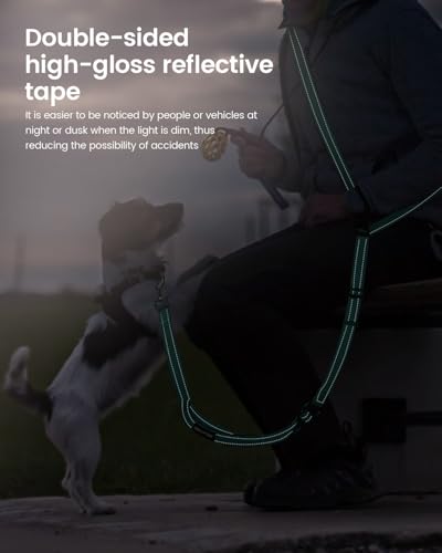 Hands Free Dog Leash (Green / Large-5.9-9.5ft)