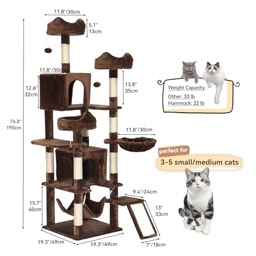 75 Inch Tall Cat Tree Indoor (Brown / 75 inch)