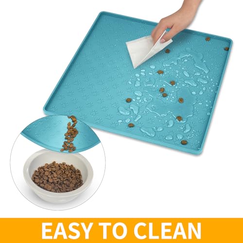 Dog Food Mat Anti (11.8"L x 11.8"W / Blue)