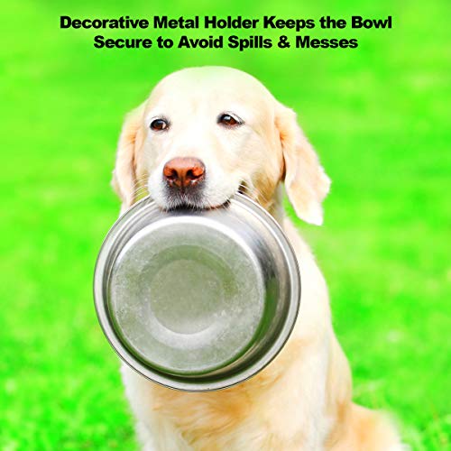 Set of 2 Stainless Steel Dog Bowls (6.5" Height)