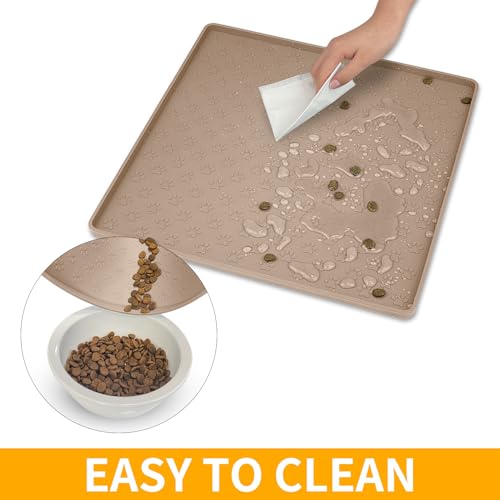 2 Pack Dog Food Mat Anti (11.8"L x 11.8"W - 2 Pack / Taupe)