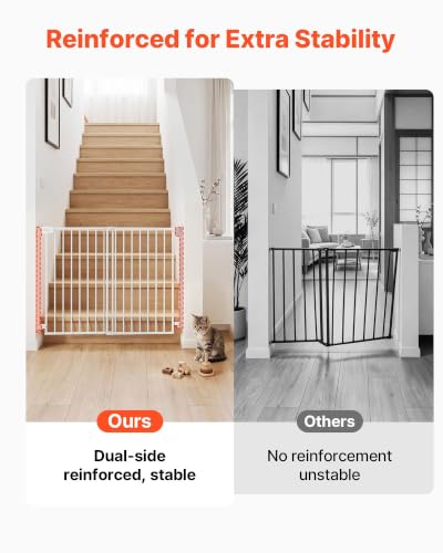 Pet Gate for Stairs (White / 31-48" Wide x 30" Tall)