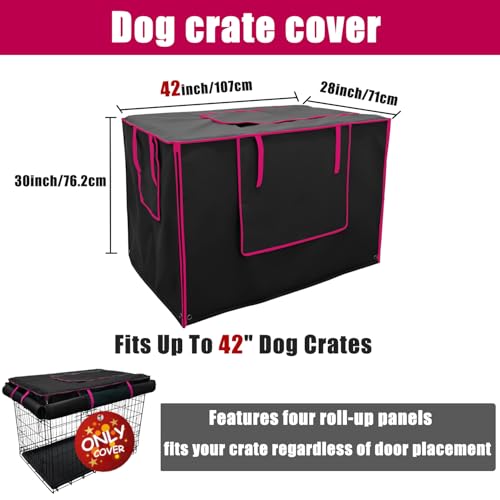 42 Inch Black Dog Crate Cover (42.0"L x 28.0"W x 30.0"H / Black)
