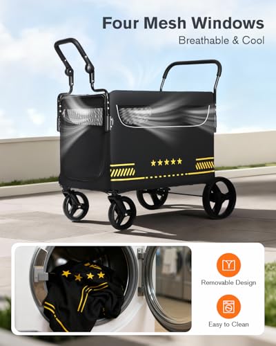 All Terrain Pet Stroller for Medium & Large Dogs with Ramp