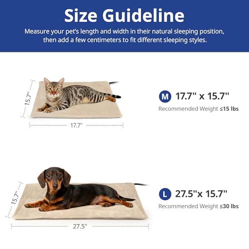 Dog Heating Pad (Khaki / 27.5"L x 15.7"W x 0.4"Th)