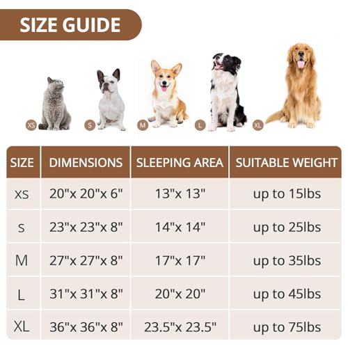 Calming Dog Bed Medium Size Dog (Rainbow / 31.0"L x 31.0"W x 8.0"Th)
