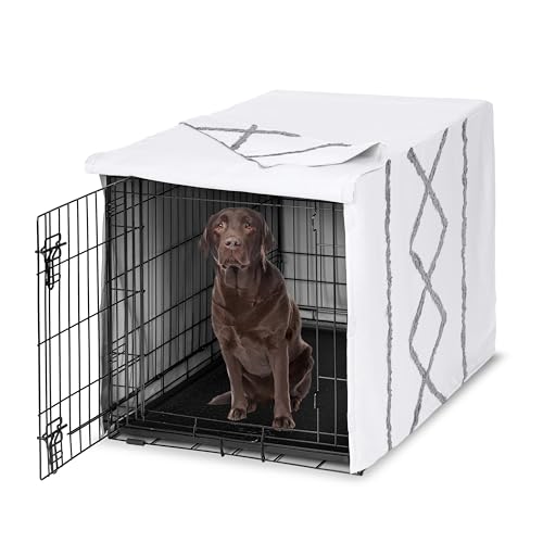 42in. Medium Large Dog Crate Cover (Grey Fringe / 42.0"L x 28.5"W x 30.0"H)