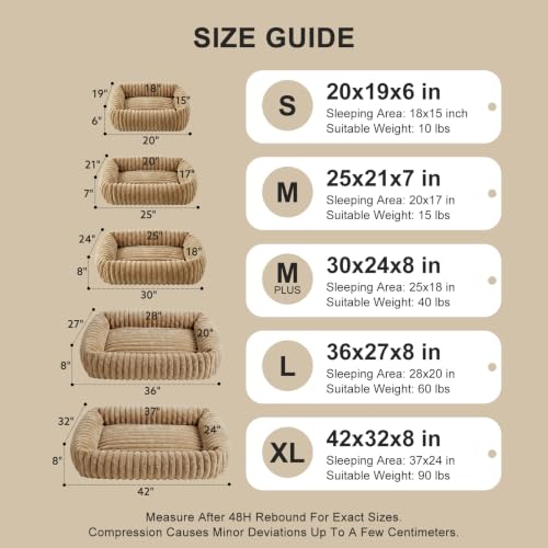 Dog Beds Large Sized Dog (Beige / L(36"x27"x8"))