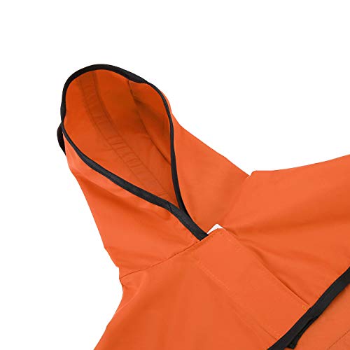 Dog Raincoat with Hood & Leash Hole S (X-Large / Safety Orange)