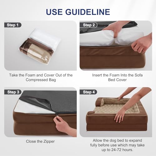 Orthopedic Small Dog Bed (28.0''l x 23.0''w x 6.5''th / Brown)