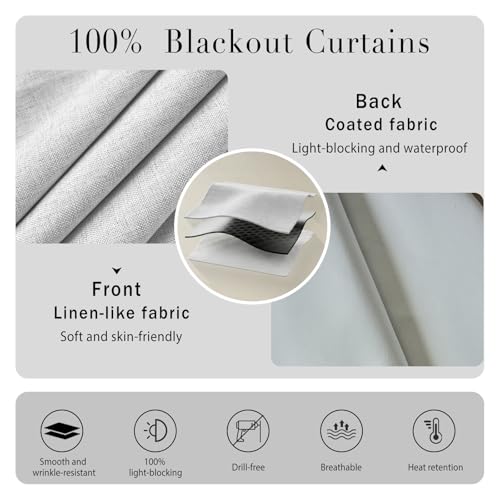 100% Self Adhesive Blackout Curtains (59"W x 72"L (Pack of 1) / Off-white)