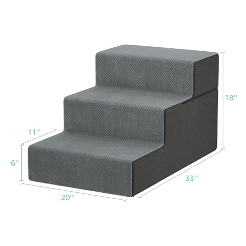 Large Dog Stairs for High Beds (Grey / 3 Steps (18" High))