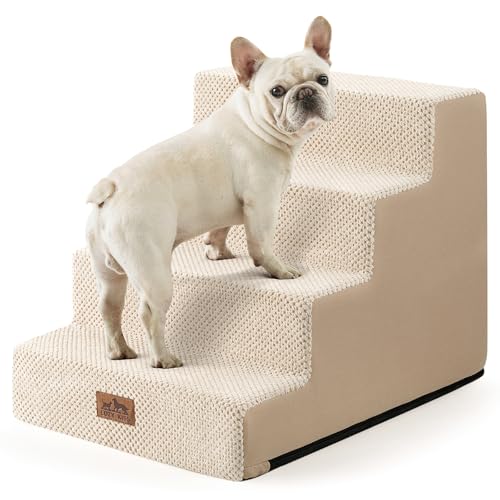 Dog Stairs for Small Dogs (Beige / 17.7x23.6x17.7 inch)