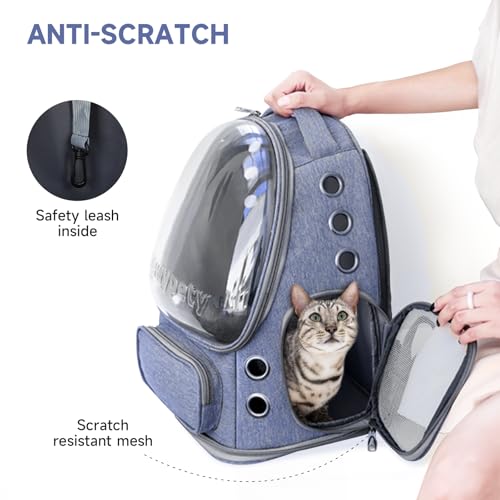 Cat Backpack Carrier Large Space Bubble Backpack up to 12lbs Blue (Blue)