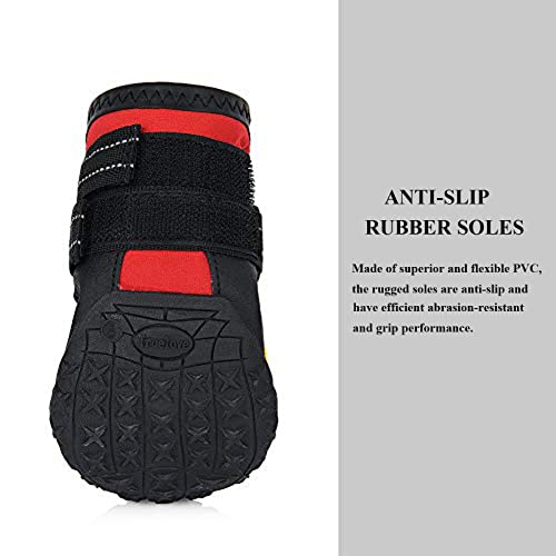 Dog Shoes Waterproof Anti (4# / Red)