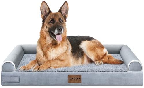 Orthopedic Dog Bed for Jumbo Dogs (Light Grey / 48.0"L x 33.0"W x 6.5"Th)