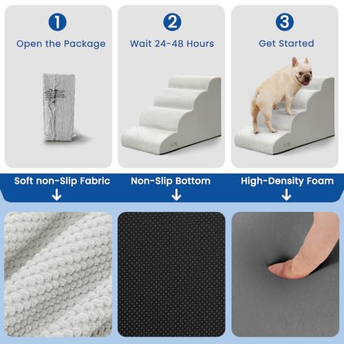 Dog Steps for Bed 17.7" H (Light Grey)