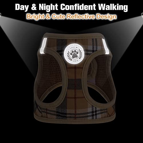 Dog Harness Medium Sized and Leash Set (Medium(Chest Girth 16" - 18") / Beige)