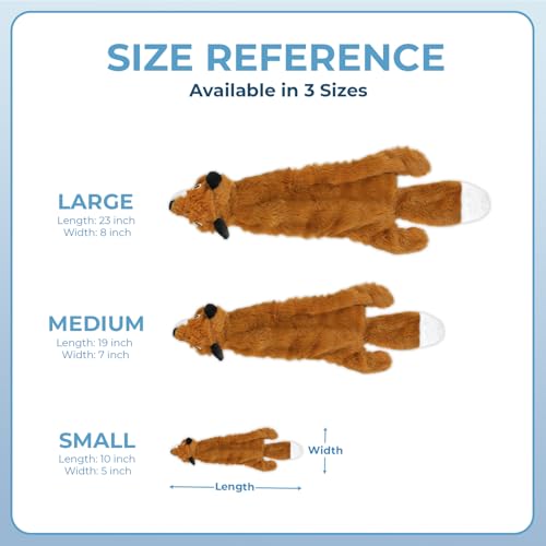 2-in-1 Stuffless Squeaky Dog Toy - Fox, Small (Brown/Fox / Small)
