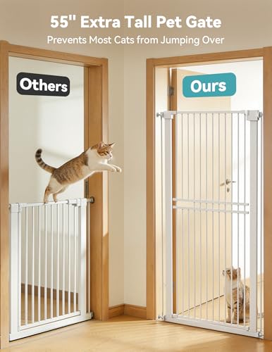 55" Extra Tall Pet Gate (White - S10 / 55" Tall, 31.5-48" Wide)