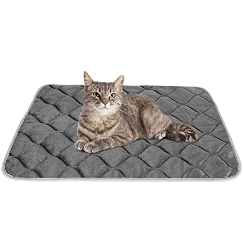 Self Warming Cat Bed Self Heating Cat Mat Thermal Pet Bed Mat Self (20.0"L x 16.0"W x 0.5"Th / Grey)