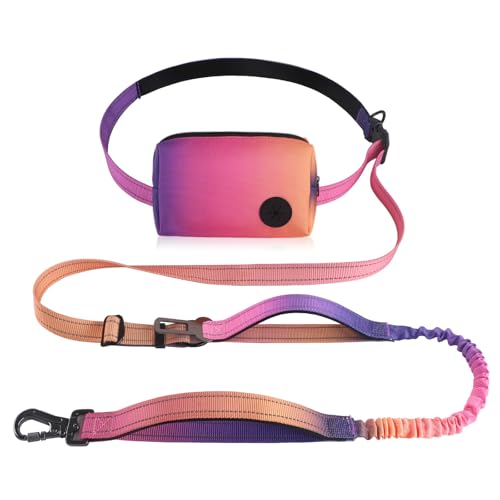 Hands Free Dog Leash with Zipper Pouch (Mistyrose)