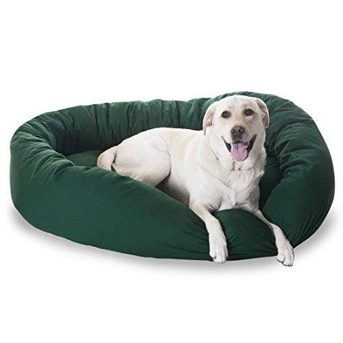 52 Inch Bagel Calming Dog Bed Washable (Green)