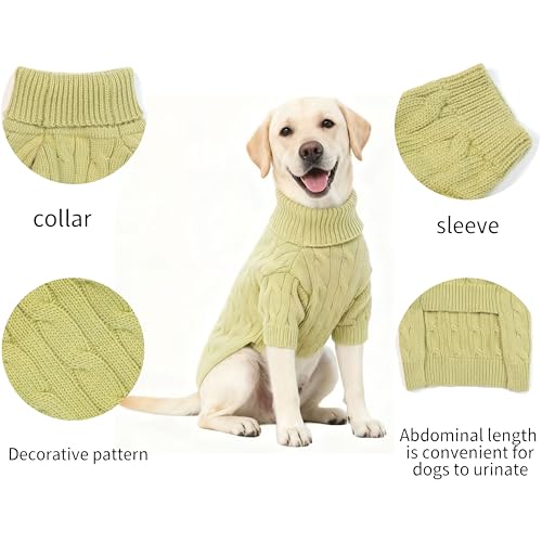 Small Medium Dog Sweater (Light Green / X-Large)