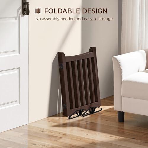 Freestanding Wooden Dog Gate (Espresso / 60″ W × 24″ H)