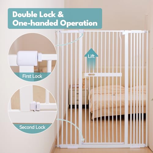 55.1" Extra Tall Pet Gate (White - S / 55.1" Tall, 29.9-44.4" Wide)