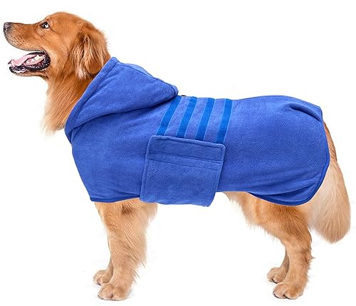 Dog Drying Coats with Hood (XXX-Large / Blue(Hood))
