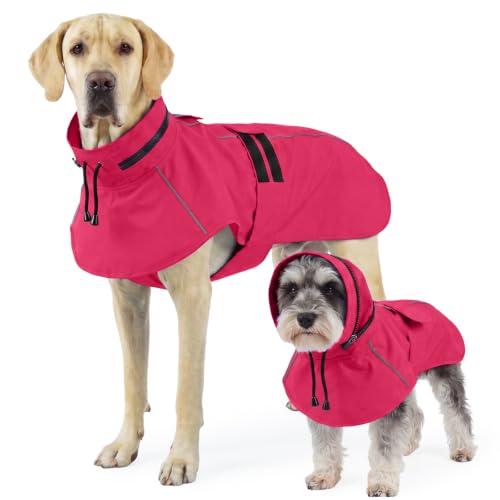 Dog Raincoat Waterproof Dog Rain Jacket with Hood (Pink / XXXX-Large)