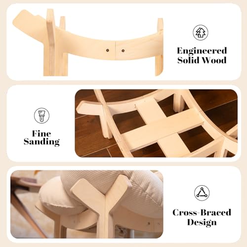 Elevated Cat Bed for Indoor Cats Couch Sofa Flower (White)