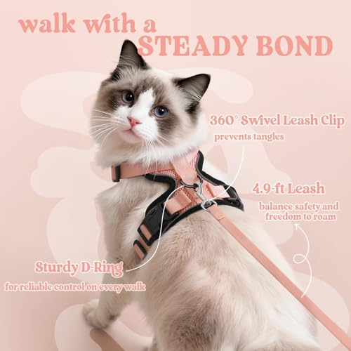 Cat Harness and Leash Set (Xxs / Light Salmon Pink)