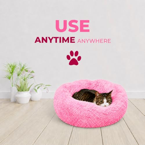 Cat Beds for Indoor Cats (Gradient Pink / 23.00" x 23.00" x 7.00")