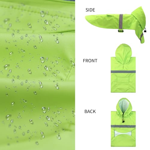 Large Dog Raincoat Adjustable (Medium (Pack of 1) / Green)