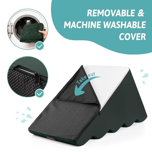 Wide Dog Stairs for Small Dog 15.7" H (Dark Green / Wide:17.7"x22.4"x15.7")